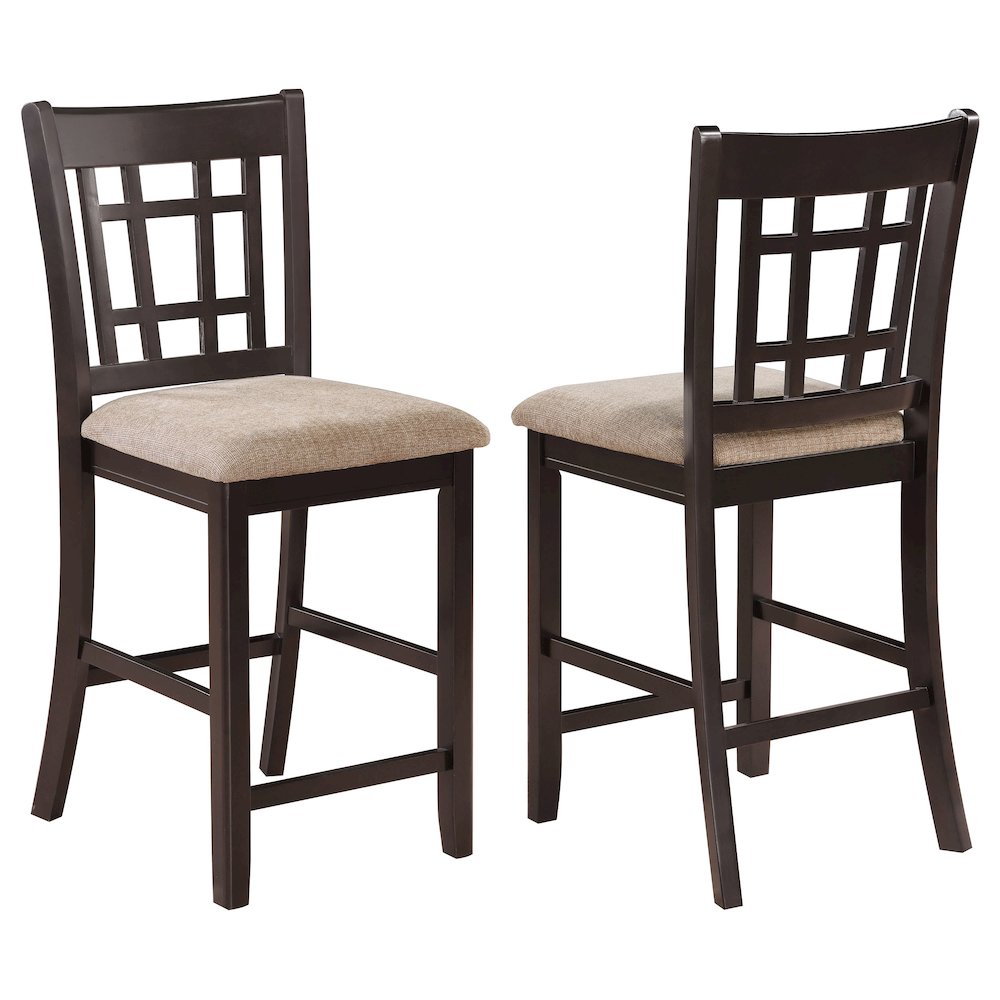 Tan and Espresso Counter Height Stools (Set of 2)