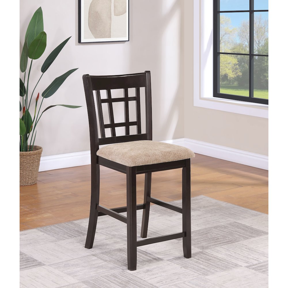 Tan and Espresso Counter Height Stools (Set of 2)