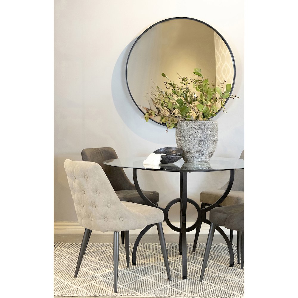 Light Grey Upholstered Tufted Dining Chairs (Set of 2)