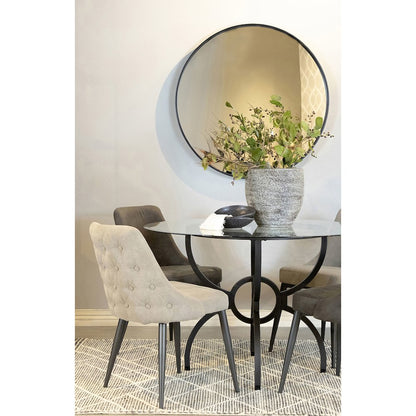 Light Grey Upholstered Tufted Dining Chairs (Set of 2)