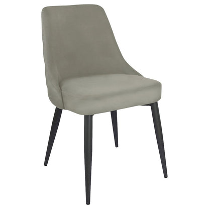 Light Grey Upholstered Tufted Dining Chairs (Set of 2)