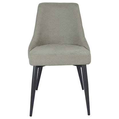 Light Grey Upholstered Tufted Dining Chairs (Set of 2)