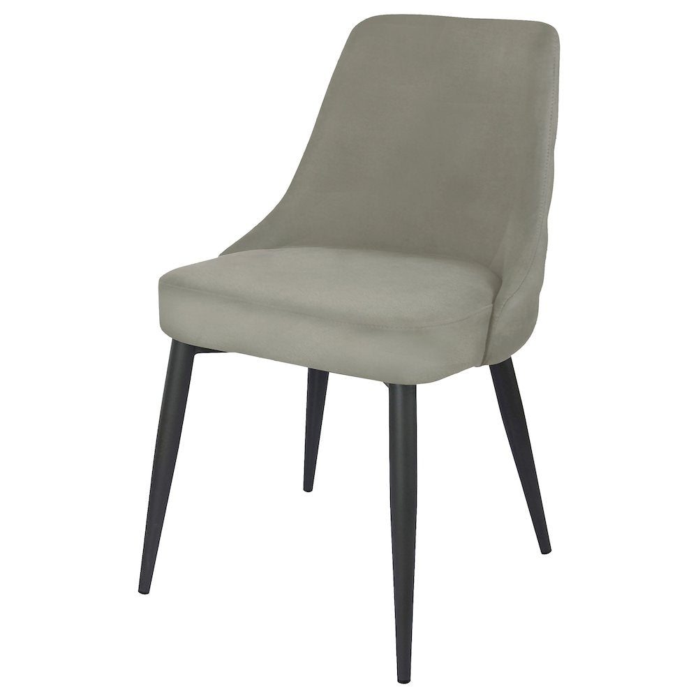 Light Grey Upholstered Tufted Dining Chairs (Set of 2)
