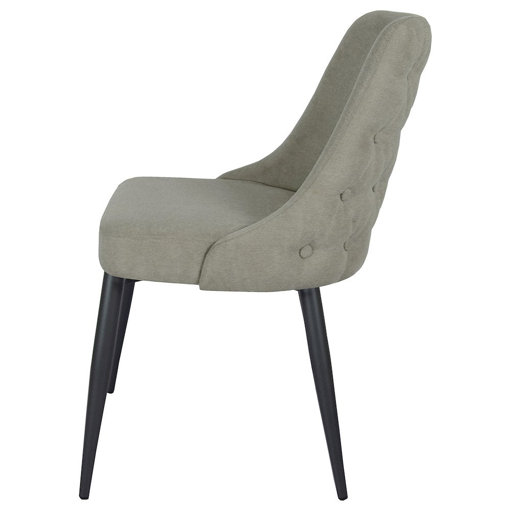 Light Grey Upholstered Tufted Dining Chairs (Set of 2)