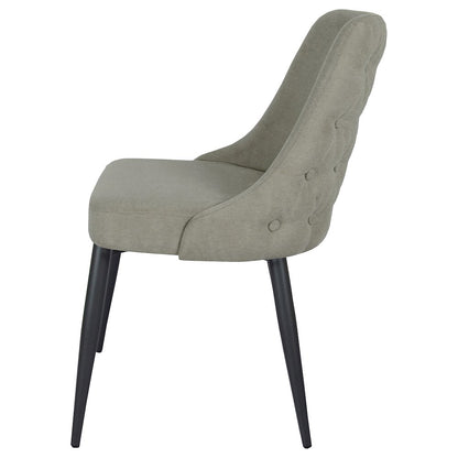 Light Grey Upholstered Tufted Dining Chairs (Set of 2)