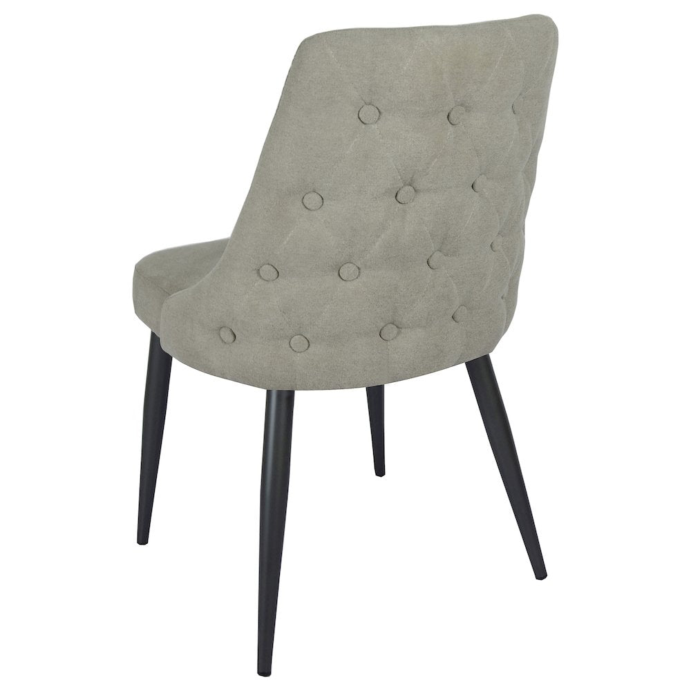 Light Grey Upholstered Tufted Dining Chairs (Set of 2)