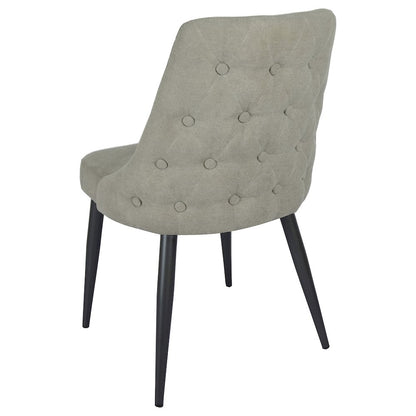 Light Grey Upholstered Tufted Dining Chairs (Set of 2)