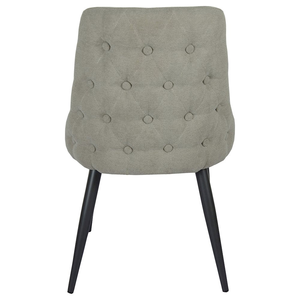 Light Grey Upholstered Tufted Dining Chairs (Set of 2)
