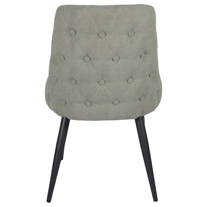 Light Grey Upholstered Tufted Dining Chairs (Set of 2)