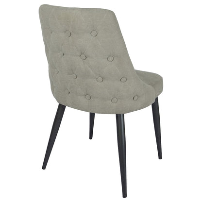 Light Grey Upholstered Tufted Dining Chairs (Set of 2)