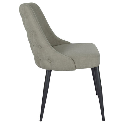 Light Grey Upholstered Tufted Dining Chairs (Set of 2)