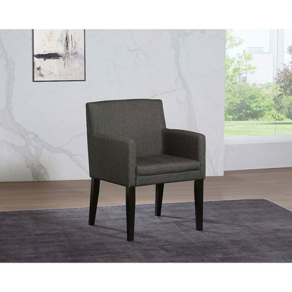 Charcoal Grey and Black Upholstered Arm Chairs (Set of 2)
