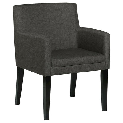 Charcoal Grey and Black Upholstered Arm Chairs (Set of 2)