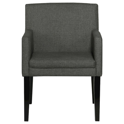 Charcoal Grey and Black Upholstered Arm Chairs (Set of 2)