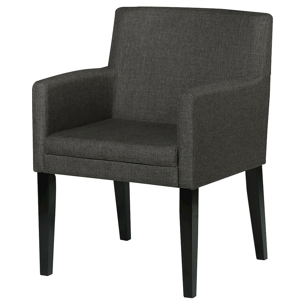 Charcoal Grey and Black Upholstered Arm Chairs (Set of 2)