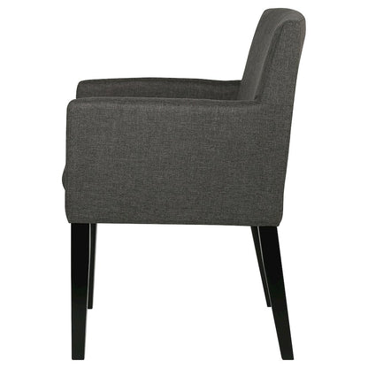 Charcoal Grey and Black Upholstered Arm Chairs (Set of 2)