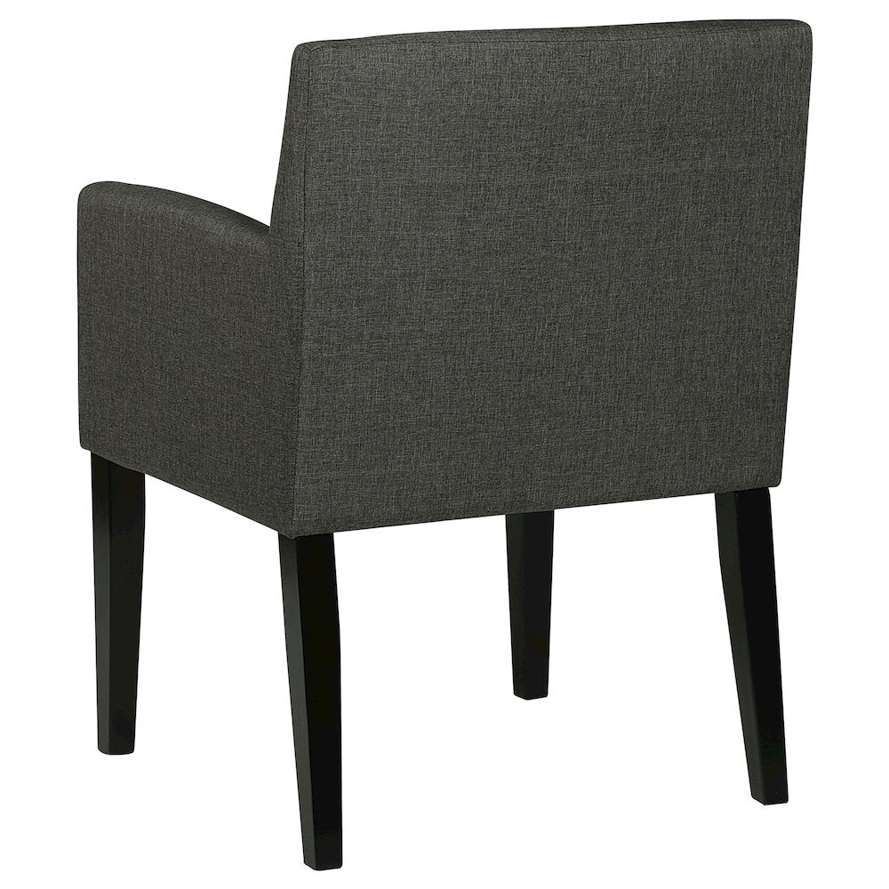 Charcoal Grey and Black Upholstered Arm Chairs (Set of 2)