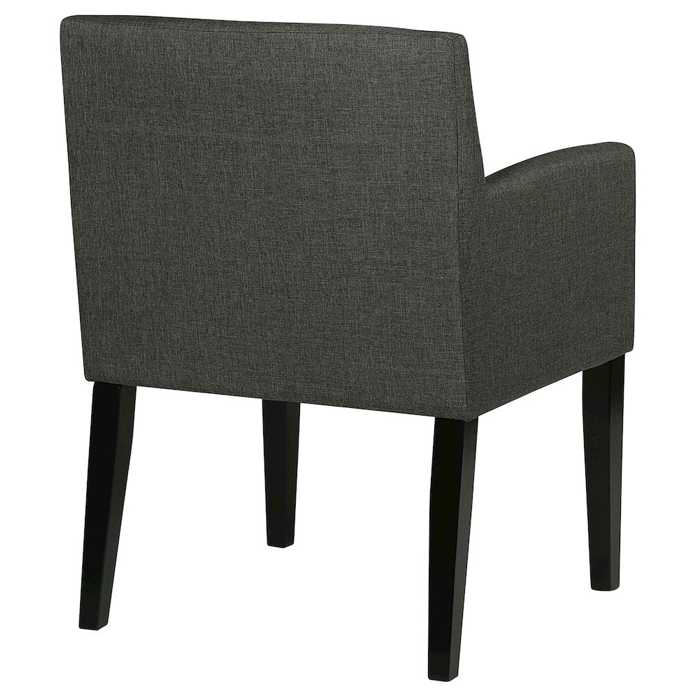 Charcoal Grey and Black Upholstered Arm Chairs (Set of 2)
