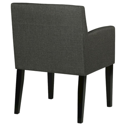 Charcoal Grey and Black Upholstered Arm Chairs (Set of 2)