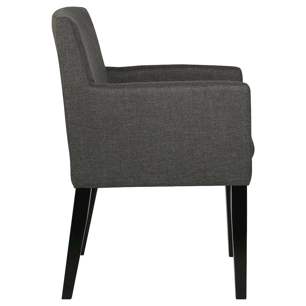 Charcoal Grey and Black Upholstered Arm Chairs (Set of 2)