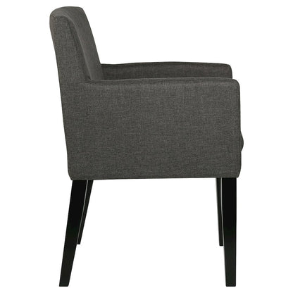 Charcoal Grey and Black Upholstered Arm Chairs (Set of 2)
