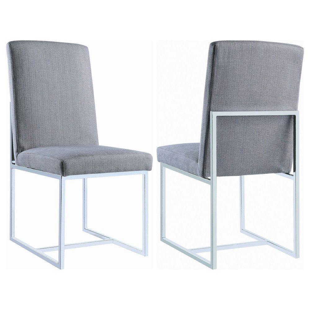 Modern Cube Base Dining Chairs (Set of 2)