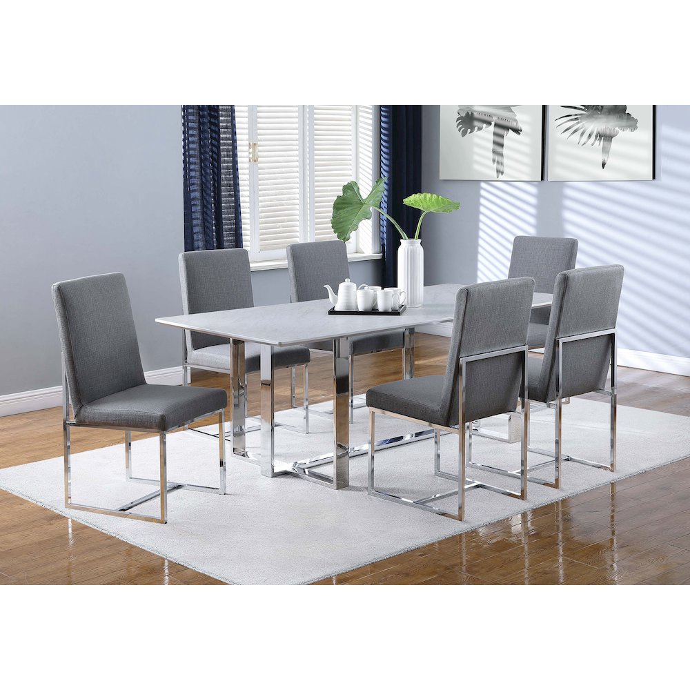Modern Cube Base Dining Chairs (Set of 2)