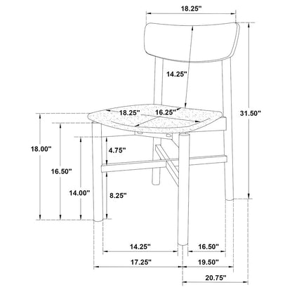 Svenstra Natural Walnut Dining Side Chair (Set of 2)