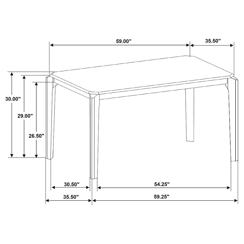 Warren Dark Brown Rectangular Dining Table