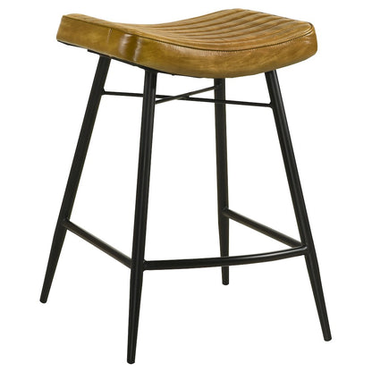 Upholstered Stools with Saddle Seat (Set of 2)