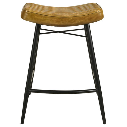Upholstered Stools with Saddle Seat (Set of 2)