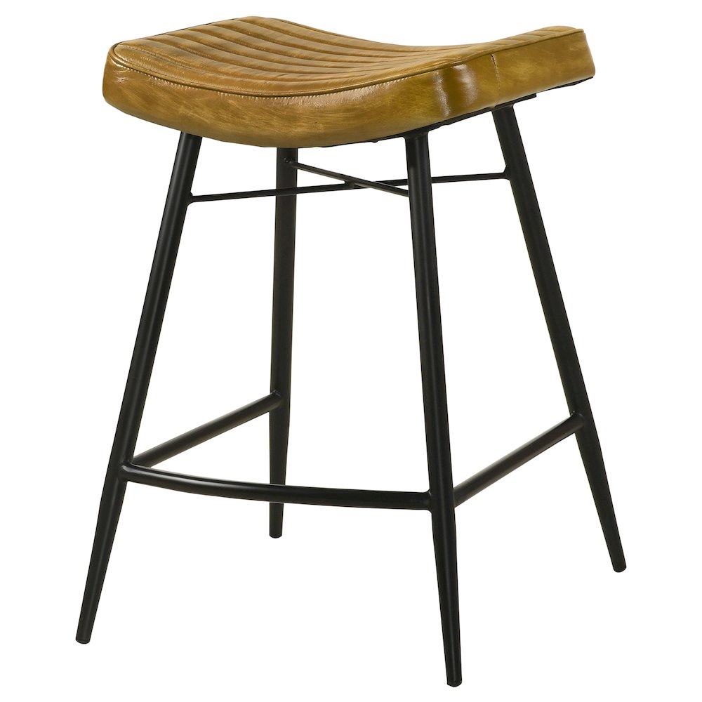 Upholstered Stools with Saddle Seat (Set of 2)