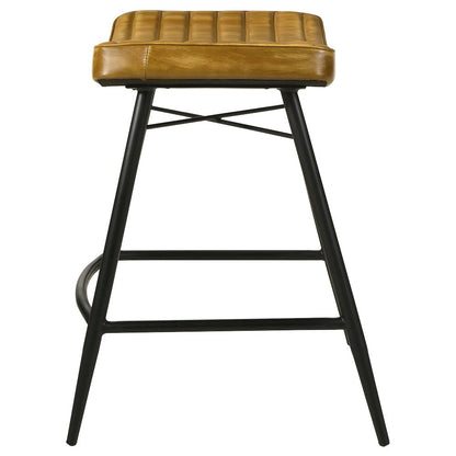 Upholstered Stools with Saddle Seat (Set of 2)