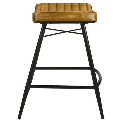 Upholstered Stools with Saddle Seat (Set of 2)