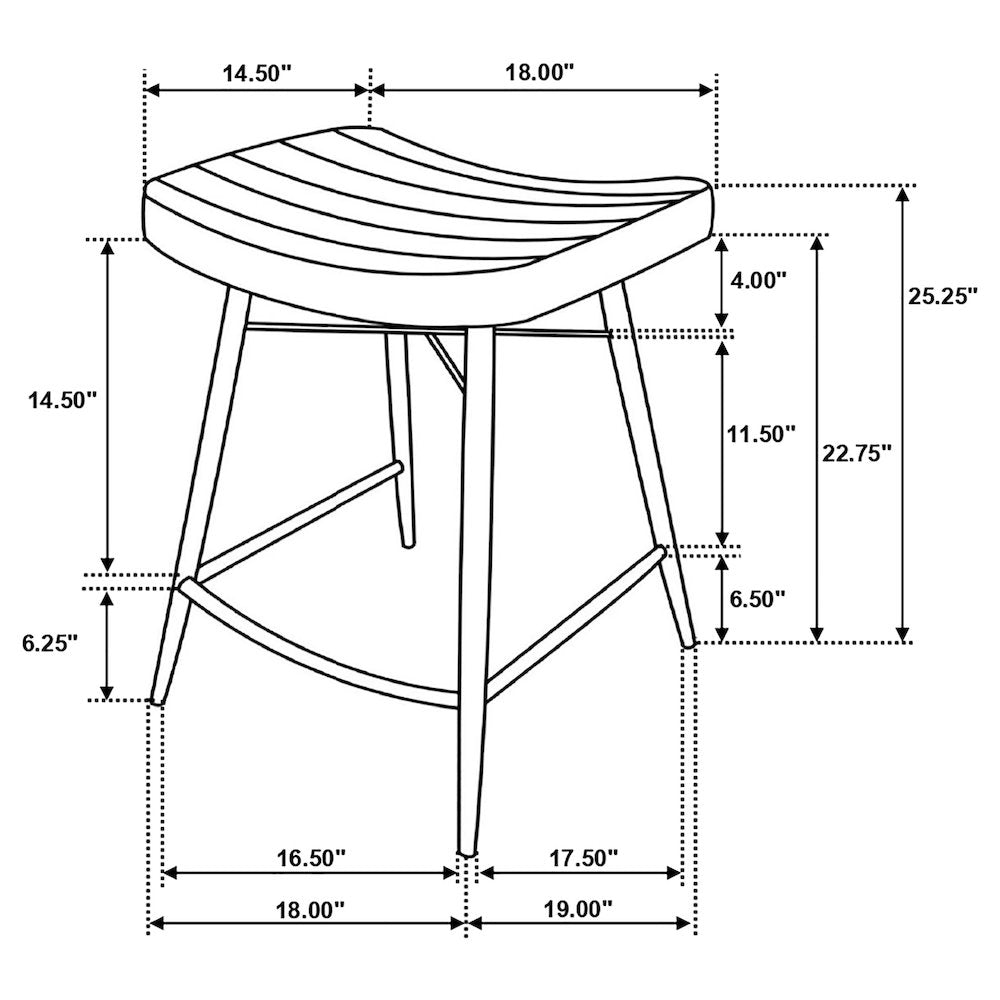 Upholstered Stools with Saddle Seat (Set of 2)