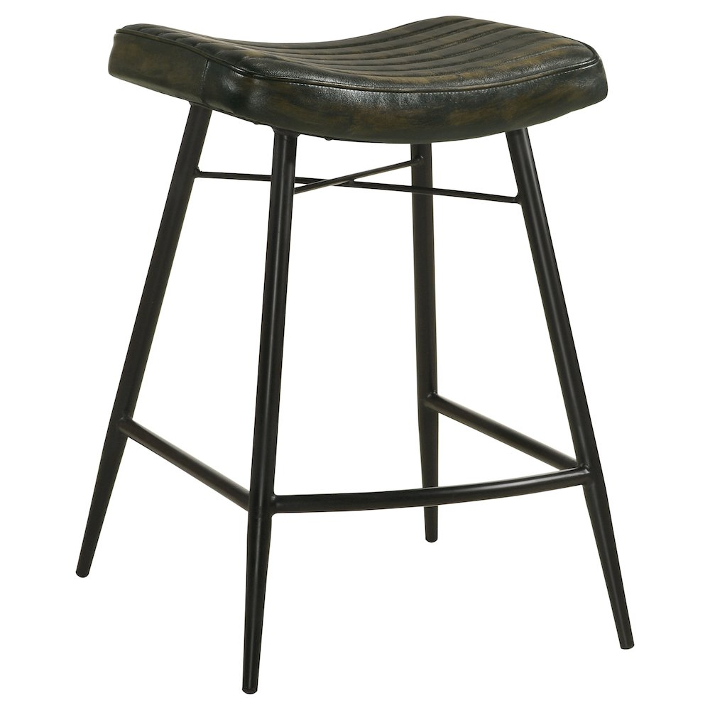 Upholstered Stools with Saddle Seat (Set of 2)