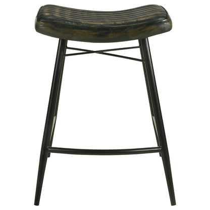 Upholstered Stools with Saddle Seat (Set of 2)