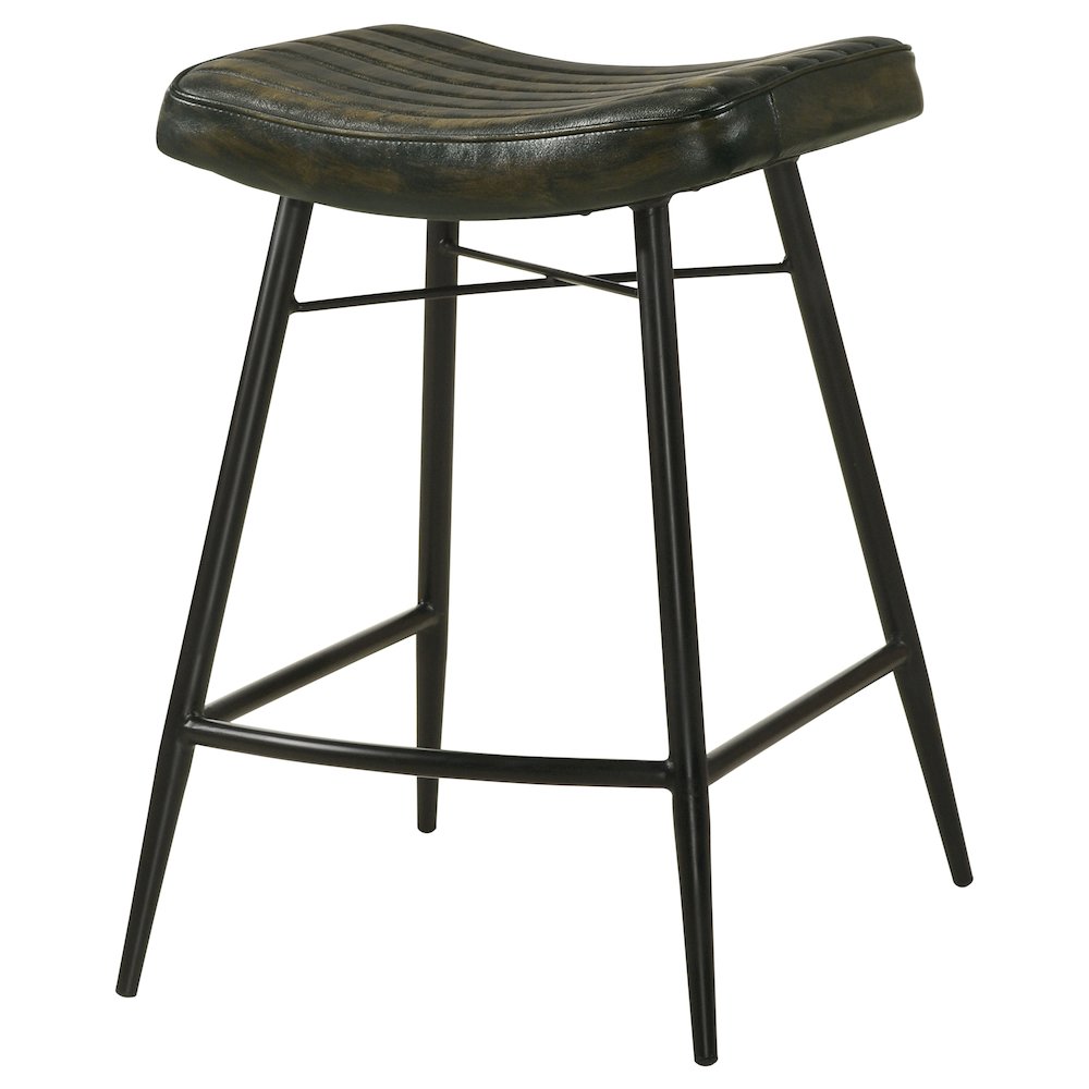 Upholstered Stools with Saddle Seat (Set of 2)