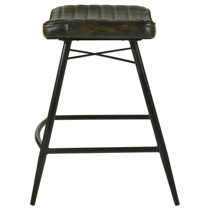 Upholstered Stools with Saddle Seat (Set of 2)