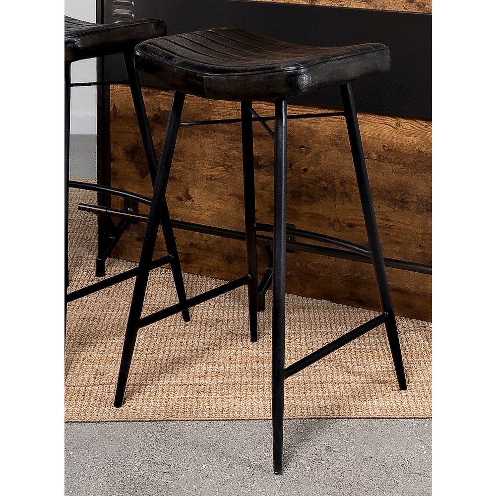 Upholstered Stools with Saddle Seat (Set of 2)