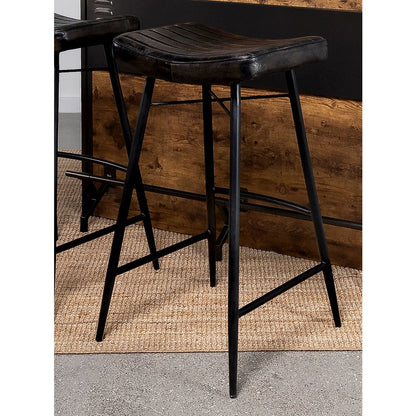 Upholstered Stools with Saddle Seat (Set of 2)