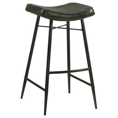Upholstered Stools with Saddle Seat (Set of 2)