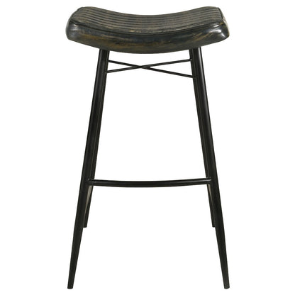 Upholstered Stools with Saddle Seat (Set of 2)