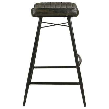 Upholstered Stools with Saddle Seat (Set of 2)