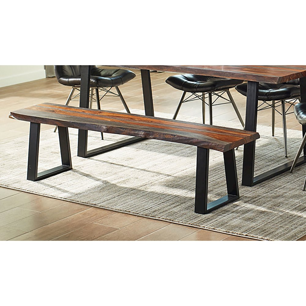 Grey Sheesham and Black Bench