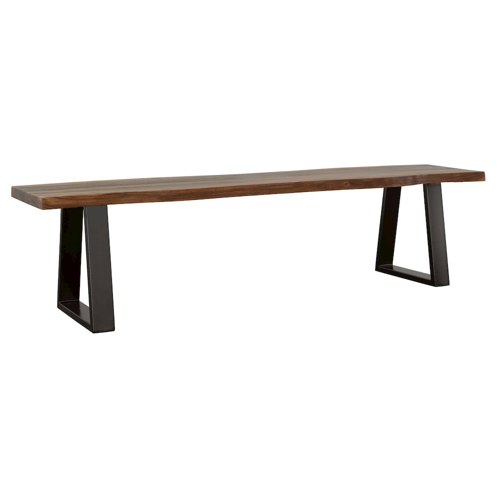 Grey Sheesham and Black Bench
