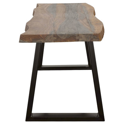 Grey Sheesham and Black Bench