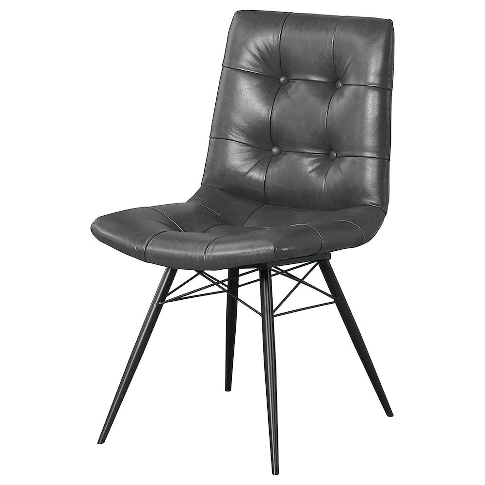 and Gunmetal Tufted Back Upholstered Dining Chairs (Set of 4)