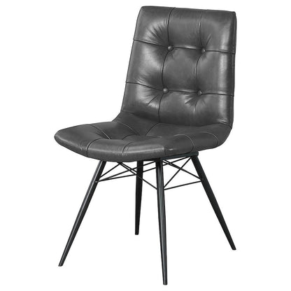 and Gunmetal Tufted Back Upholstered Dining Chairs (Set of 4)