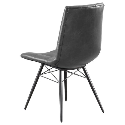 and Gunmetal Tufted Back Upholstered Dining Chairs (Set of 4)
